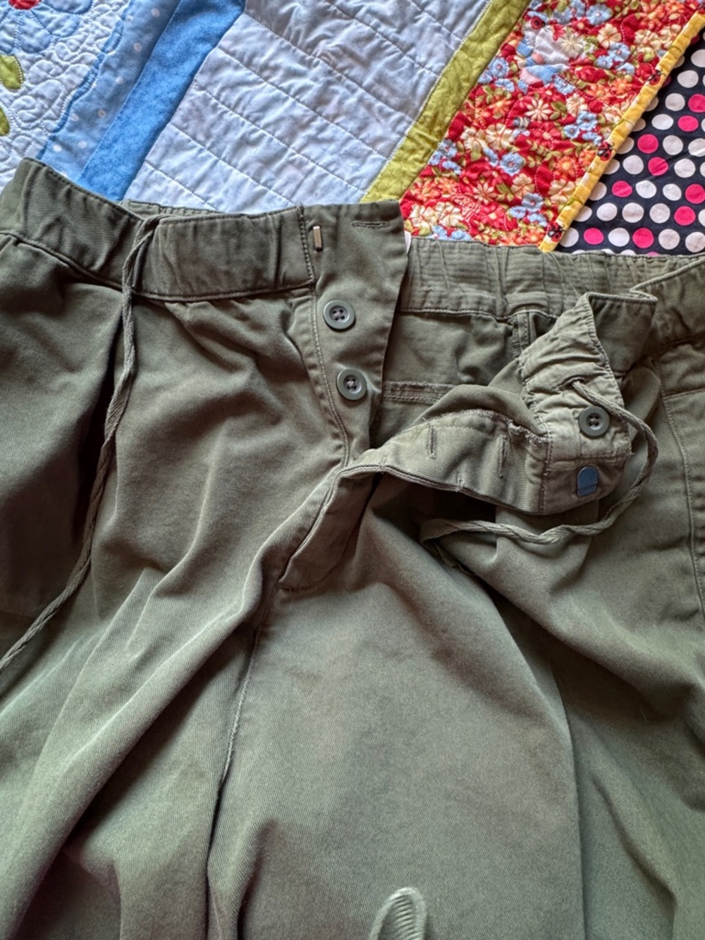 ๐ Free People Olive Wide-Leg Cotton Trousers - Picture 6 of 6